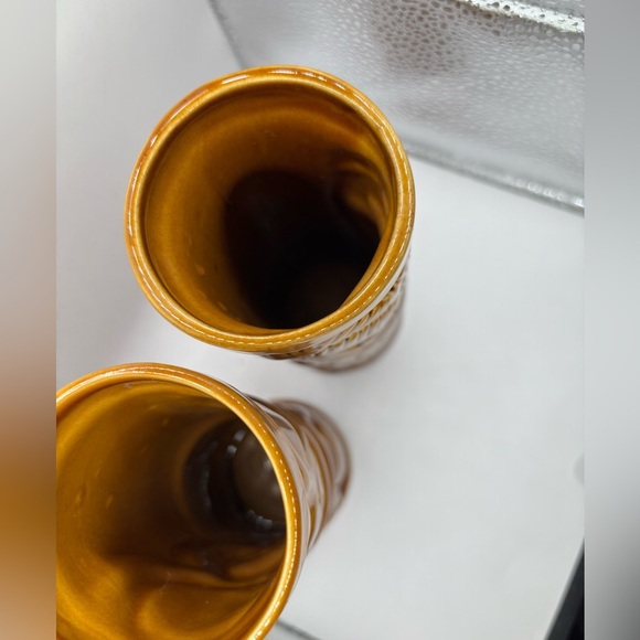 Hawaiian Tiki Mugs Pottery/Ceramic Brown Set of Two Brown Tiki Mugs - Picture 6 of 8